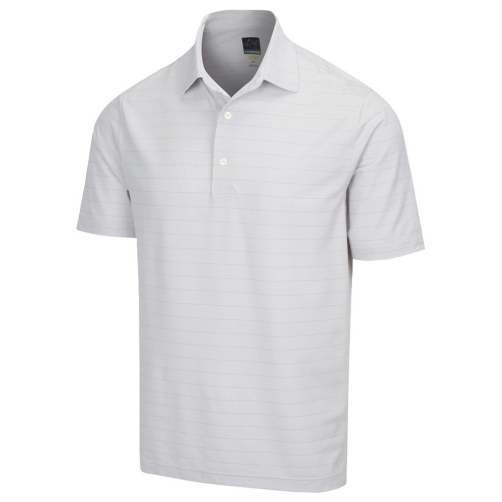 Greg Norman Pro-Series Men Golf Polo‎ Shirt Play Dry Performance Striped Gray/XL